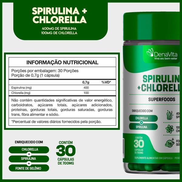 Imagem de Trio Fitness Denavita - Extrato de Laranja Moro 3x1 + Spirulina 2x1 + Quitosana e Psyllium 7x1 