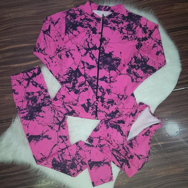 Imagem de Trio legging top bomber conjunto academia fitness