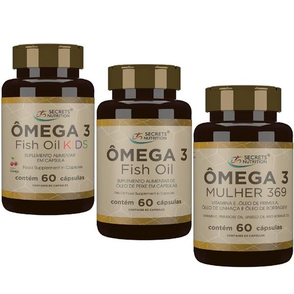 Imagem de Trio Omega 3 Familia Kids Homem e Mulher - Secrets Nutrition