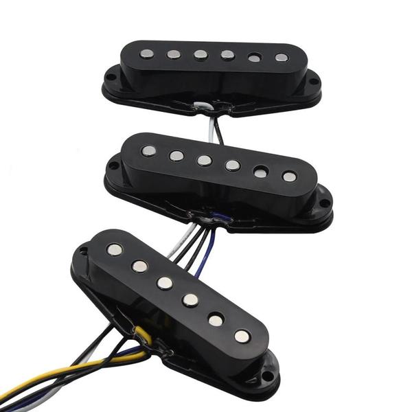 Imagem de Trio set Captador Phx Guitarra Stratocaster 3 Singles preto