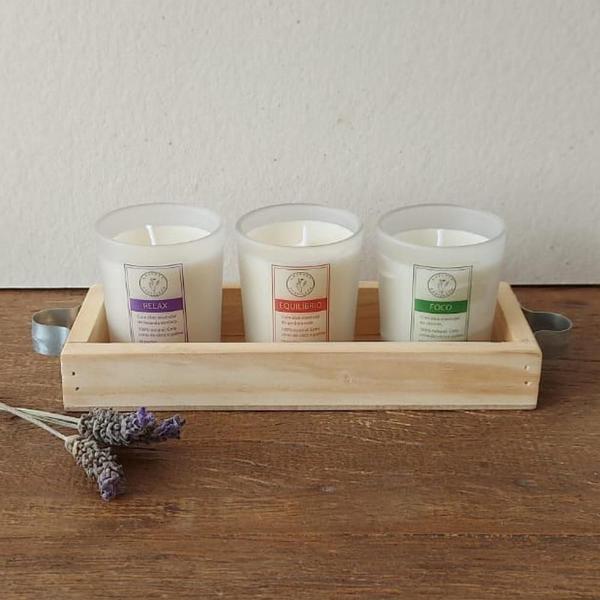 Imagem de Trio Velas Aromáticas 100% Naturais - Vidro