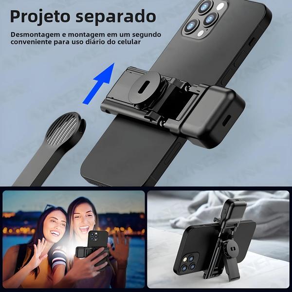 Imagem de Tripé Bluetooth Selfie Stick Com Suporte Removível De Luz De Preenchimento Para Huawei iPhone