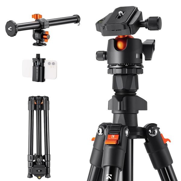 Tripé de câmera K&F Concept 195cm com cabeça esférica de 8 kg de carga Imagem de Tripé de câmera K&F Concept 195cm com cabeça esférica de 8 kg de carga