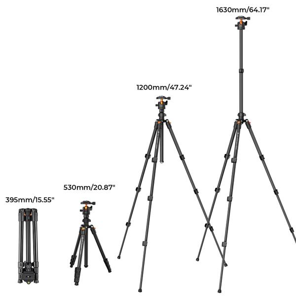 Imagem de Tripé de câmera K&F Concept 195cm com cabeça esférica de 8 kg de carga