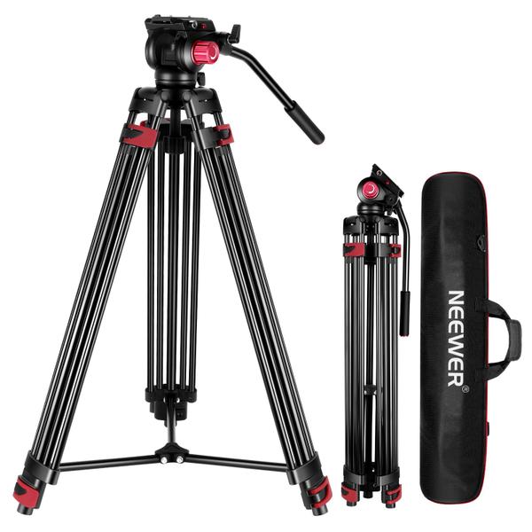 Tripé de vídeo Neewer 79/200 cm com carga de cabeça de arrasto fluido de 8 kg Imagem de Tripé de vídeo Neewer 79/200 cm com carga de cabeça de arrasto fluido de 8 kg