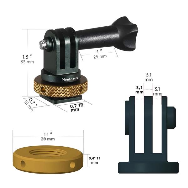 Tripé e Monopé GoPro Hero 11/10/9/8/7/6/5/4 - Adaptador de Parafuso 1/4" para DJI Action Camera Imagem de Tripé e Monopé GoPro Hero 11/10/9/8/7/6/5/4 - Adaptador de Parafuso 1/4" para DJI Action Camera