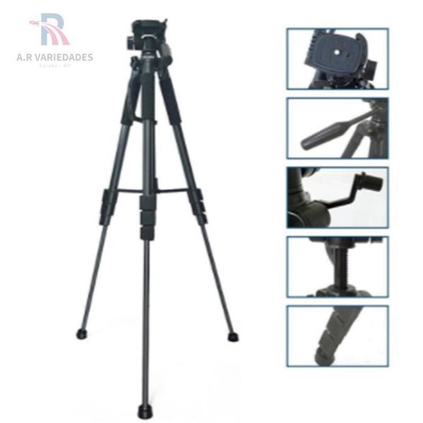 Tripe para Câmera Fotográfica Smartphone 1,70 M até10kg - A.R Variedades MT Imagem de Tripe para Câmera Fotográfica Smartphone 1,70 M até10kg