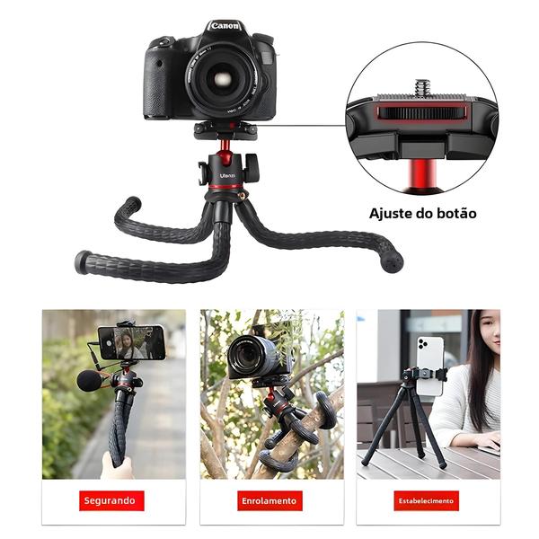 Imagem de Tripé Polvo Flexível Com Suporte Para Telefone Para Câmera Dslr E Telefone Vijim Ulanzi Mt-33 Design