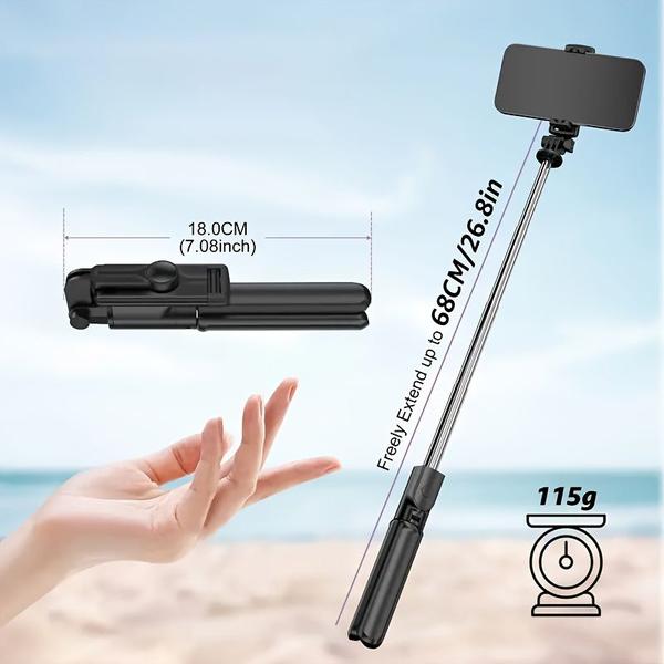 Imagem de Tripé Selfie Stick Multifuncional K10 com controle remoto sem fio