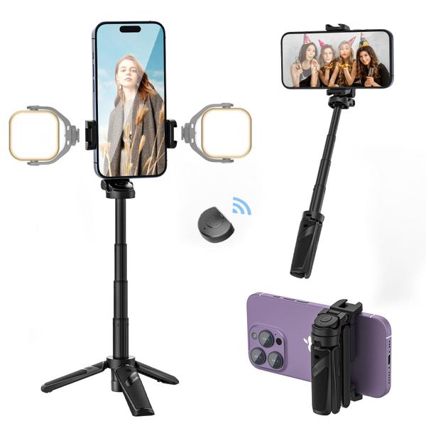 Imagem de Tripé Selfie Stick ULANZI JJ02 com controle remoto para vlog de telefone