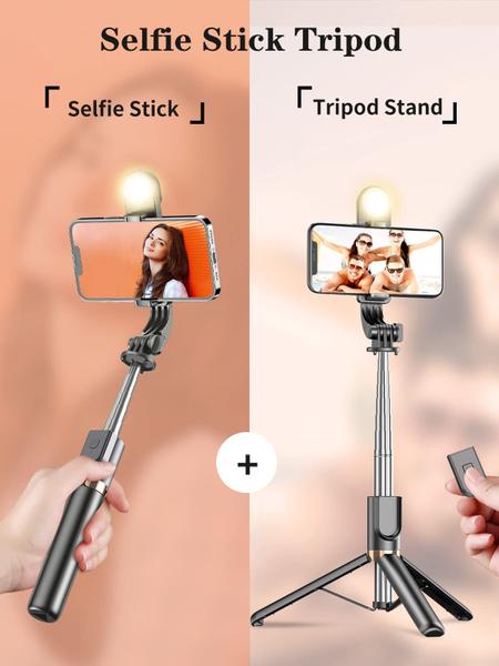 Imagem de Tripé Selfie Stick Yeaki Stable com luz de preenchimento para iPhone