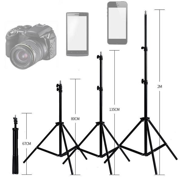 Imagem de Tripé Universal Suporte Celular Ajustável Profissional Para Iluminação Studio Vídeos 2 metros gravação vídeos Filmagem