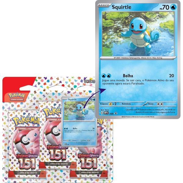 Imagem de Triple Pack Pokémon 151 - Squirtle - Pokémon TCG