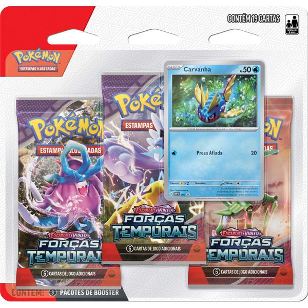 Imagem de Triple pack pokémon carvanha ev5 forças temporais copag 19 cartas