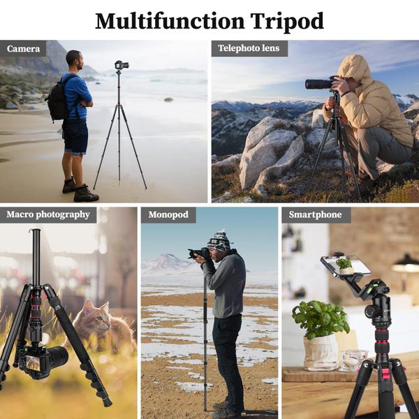 Imagem de Tripod Victiv Tripé de câmera profissional de 206 cm com monopé