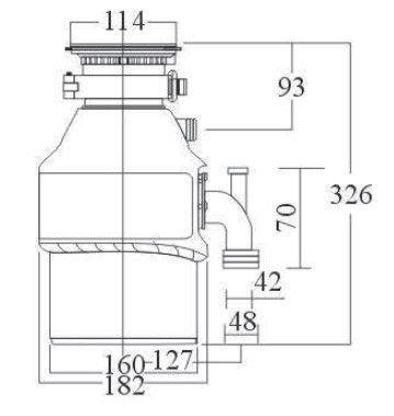 Imagem de Triturador de Alimentos e Resíduos Para Cubas Com Válvula 4,5" 75 3/4hp Franke