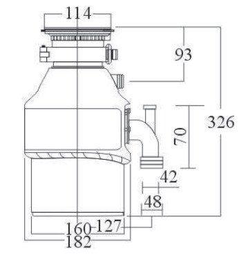 Imagem de Triturador de Alimentos e Resíduos Para Cubas de 4,5" Franke 55 1/2HP