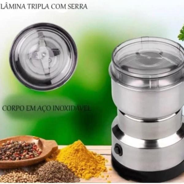 Imagem de Triturador de Café Elétrico Moedor Grãos Capuccino Temperos De Cozinha Lamina De Aço