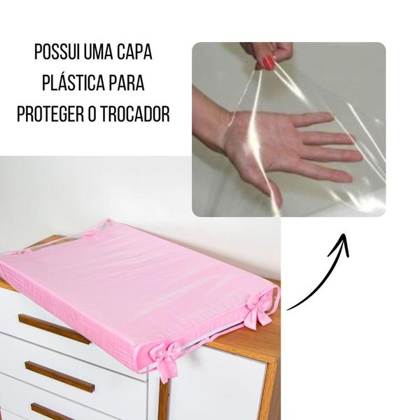 Imagem de Trocador Anatômico c/ Capa Plástica Impermeável Bebê Menina Menino