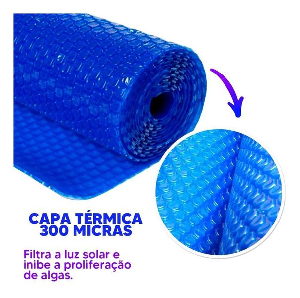 Imagem de Trocador Aquecedor Piscina Wifi Capa Termica 300 Micras 7x3