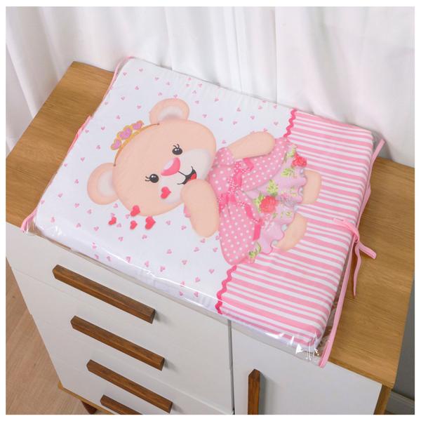 Trocador de Fraldas c/ Capa Plástica Cômoda e Berço Bebê Menina Menino - Maria's Baby Imagem de Trocador de Fraldas c/ Capa Plástica Cômoda e Berço Bebê Menina Menino