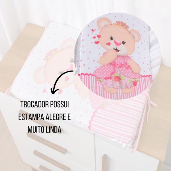 Trocador de Fraldas c/ Capa Plástica Cômoda e Berço Bebê Menina Menino - Maria's Baby Imagem de Trocador de Fraldas c/ Capa Plástica Cômoda e Berço Bebê Menina Menino