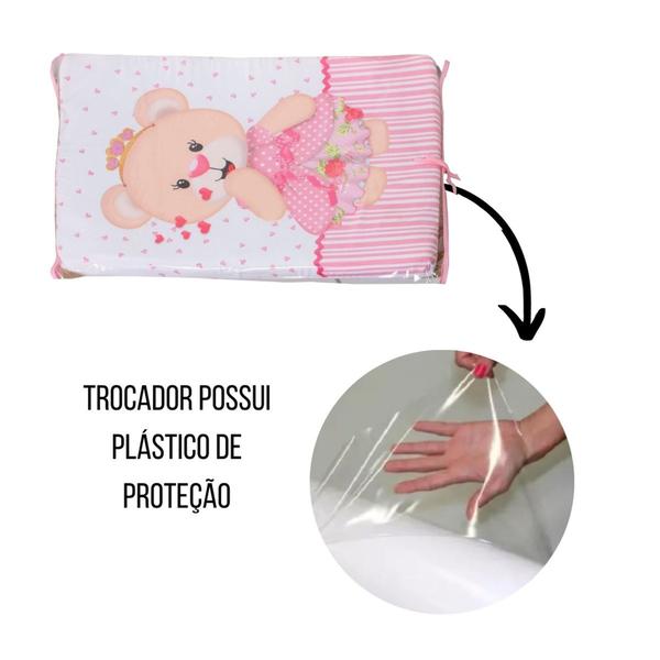Trocador de Fraldas c/ Capa Plástica Cômoda e Berço Bebê Menina Menino - Maria's Baby Imagem de Trocador de Fraldas c/ Capa Plástica Cômoda e Berço Bebê Menina Menino