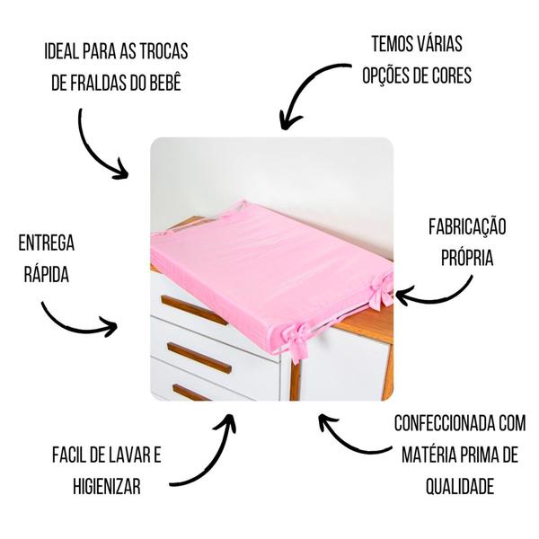 Trocador de Fraldas Para Bebê Anatômico c/ Capa Cômoda Menina Menino - Maria's Baby Imagem de Trocador de Fraldas Para Bebê Anatômico c/ Capa Cômoda Menina Menino