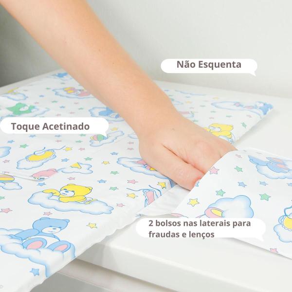 Imagem de Trocador Portátil Bebê Impermeável Acolchoado Bolsos Lateral