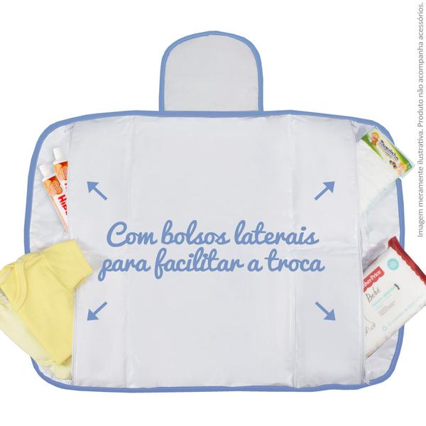 Imagem de Trocador Portátil com Bolsos Internos Nanna Baby - Chevron Azul