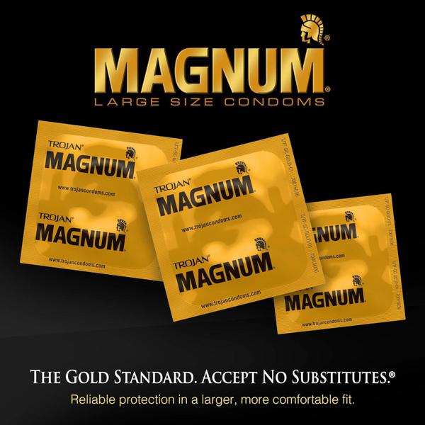 Imagem de Trojan Magnum XL Preservativos lubrificados Tamanho grande