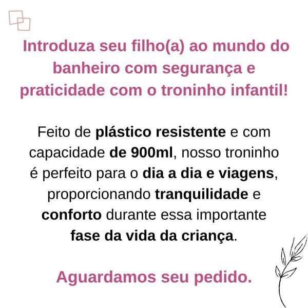 Imagem de Troninho Infantil Nene  com tammpa Assento Redutor Privadinha 900ml Penico Pequeno Desfralde Plasnorthon