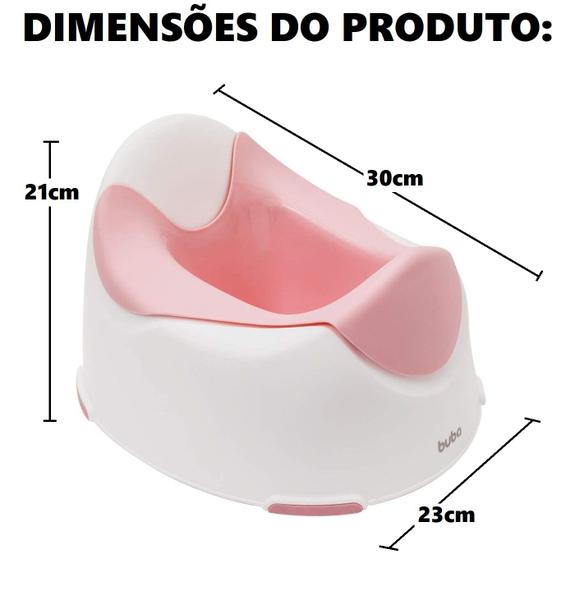 Imagem de Troninho Penico Infantil Branco e Rosa Base Antiderrapante Recipiente Removível Ate 40kg Buba