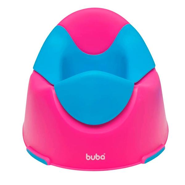 Imagem de Troninho Penico Infantil Rosa e Azul Base Antiderrapante Recipiente Removível Até 40kg Buba