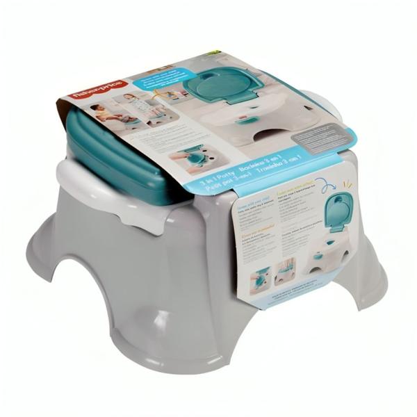 Imagem de Troninho Redutor De Assento E Banquinho 3 Em 1 Azul Fisher-Price Baby GYP61 Mattel