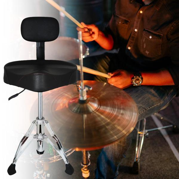 Imagem de Trono de tambor PFUGMU com encosto Cadeira de bateria hidráulica ajustável Heavy Duty Drum Throne Banco de tambor em estilo motocicleta para bateristas adultos