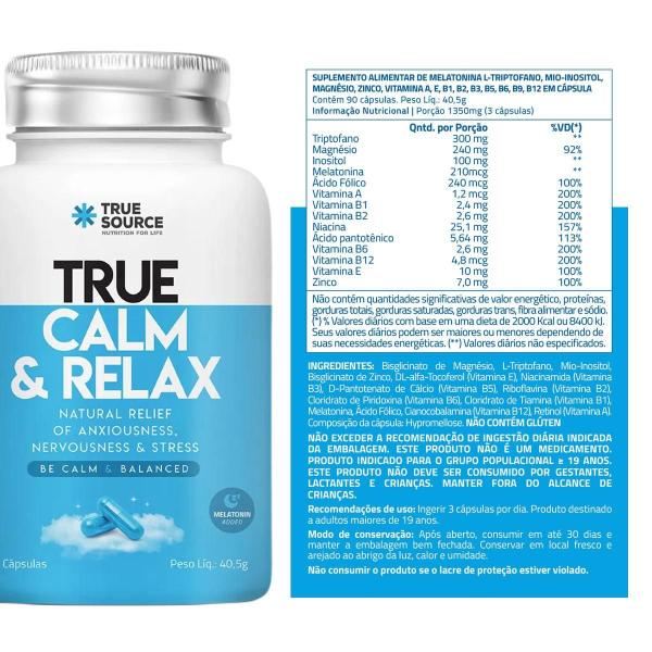 Imagem de True Calm & Relax Longevidade Prevenção 90 Cáps True Source