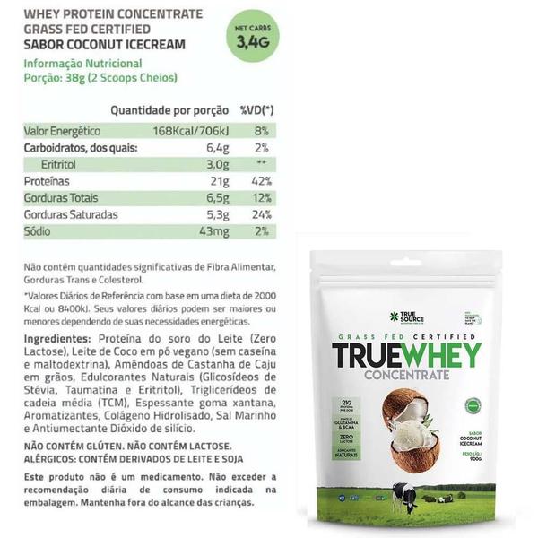 Imagem de True Whey Concentrado Coconut Icecream 900G Pouch