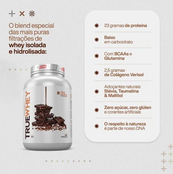 Imagem de True Whey Isolado e Hidrolisado sabor Dark Chocolate 837g True Source