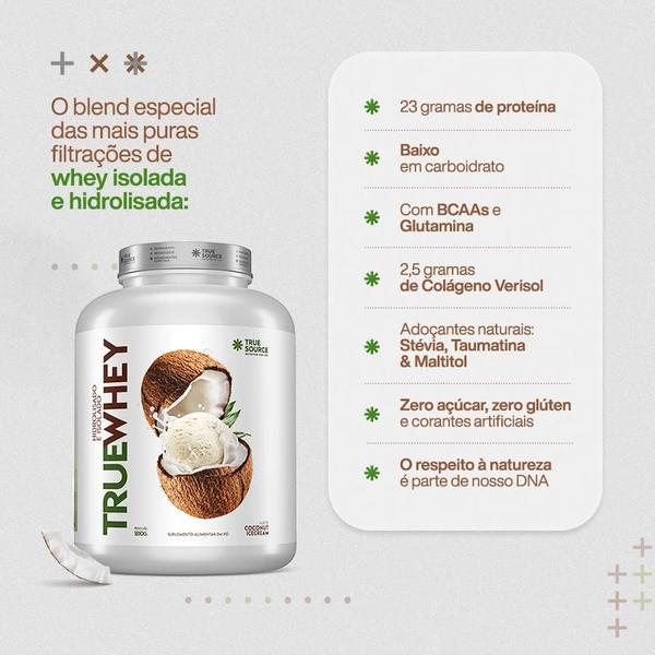 True Whey Protein Coconut Ice Cream 418g True Source Imagem de True Whey Protein Coconut Ice Cream 418g True Source