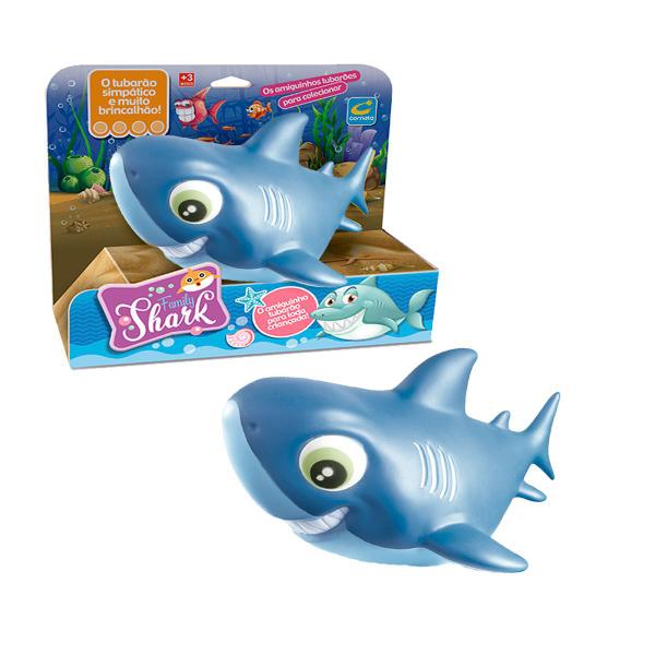 Imagem de Tubarão Family Shark Azul Fofinho de Vinil Infantil