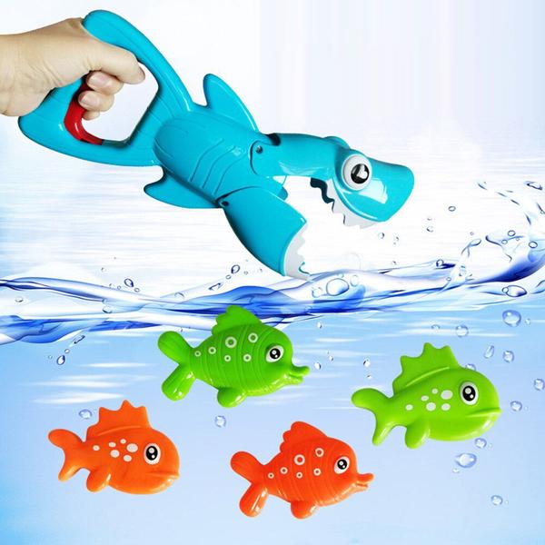 Imagem de Tubarão PEGA PEIXE brinquedo para piscina banho baby shark