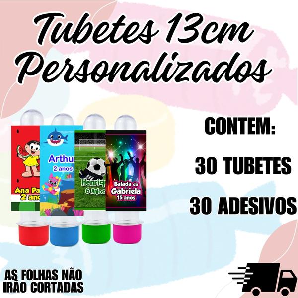 Imagem de Tubete + Adesivo Personalizados Lembrancinha Festa Decoraçao