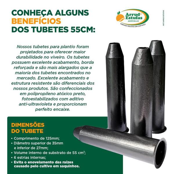 Imagem de Tubete Para Mudas Viveiros Estufas 55 Cm³ - 1000 Unid