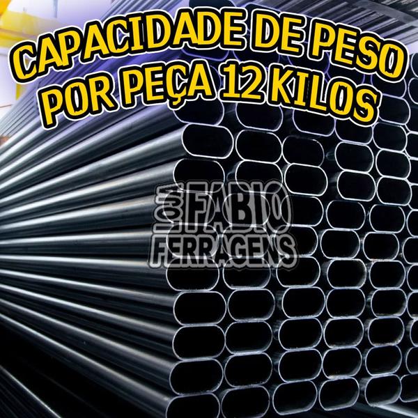 Imagem de Tubo Cabideiro Closet Expositor Guarda Roupa De 80cm Oval