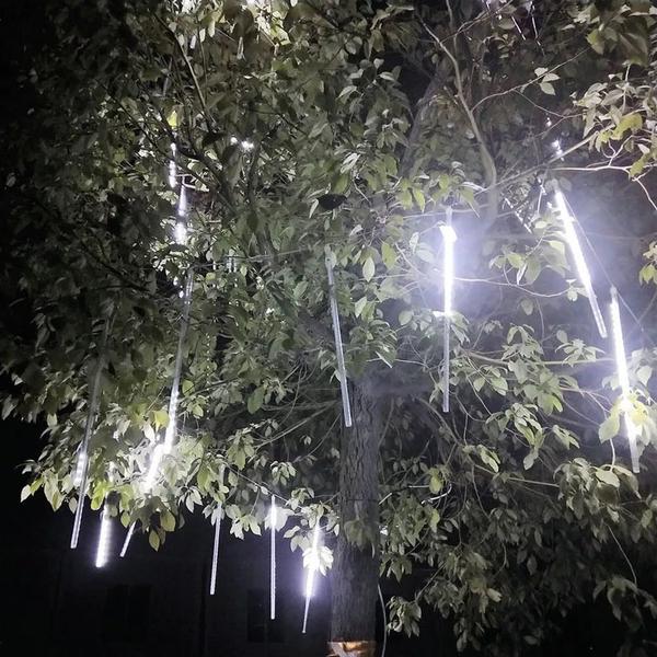 Imagem de Tubo Chuva Meteoro LED Snowfall Branco Frio 50cm Impermeável Bivolt