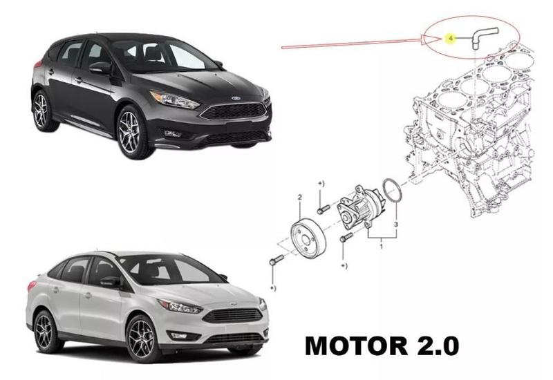 Imagem de Tubo Conexão Água Bloco Motor ECOSPORT 2015 2016 2017 2018 2019 2020 2021 DURATEC 2.0 1S7Z8597AK