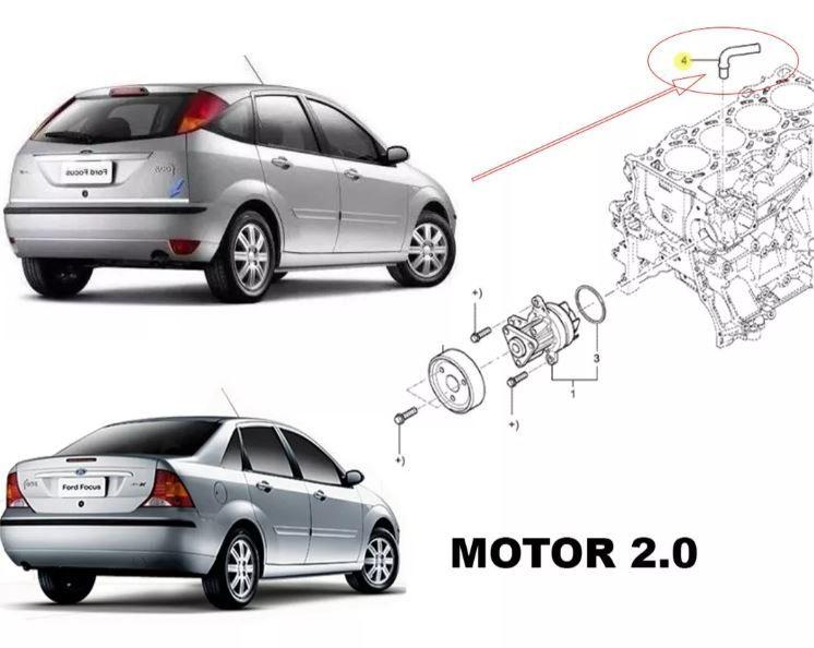 Imagem de Tubo Conexão Água Bloco Motor FUSION 2013 2014 2015 2016 2017 2018 2019 2020 2021 ECOBOOST 2.0 GASOLINA 1S7Z8597AK