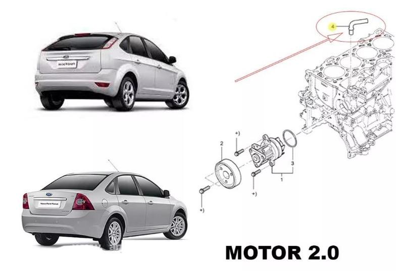 Imagem de Tubo Conexão Água Bloco Motor FUSION 2013 2014 2015 2016 2017 2018 2019 2020 2021 ECOBOOST 2.0 GASOLINA 1S7Z8597AK