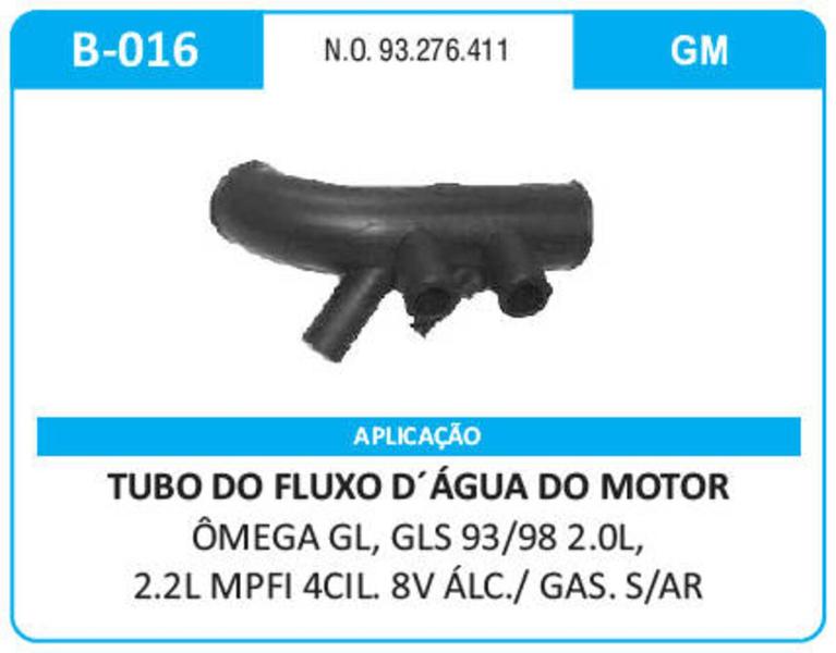 Imagem de Tubo D'Agua B016 Omega Suprema 2.0 2.2 S/ar 93/98 -93276411-